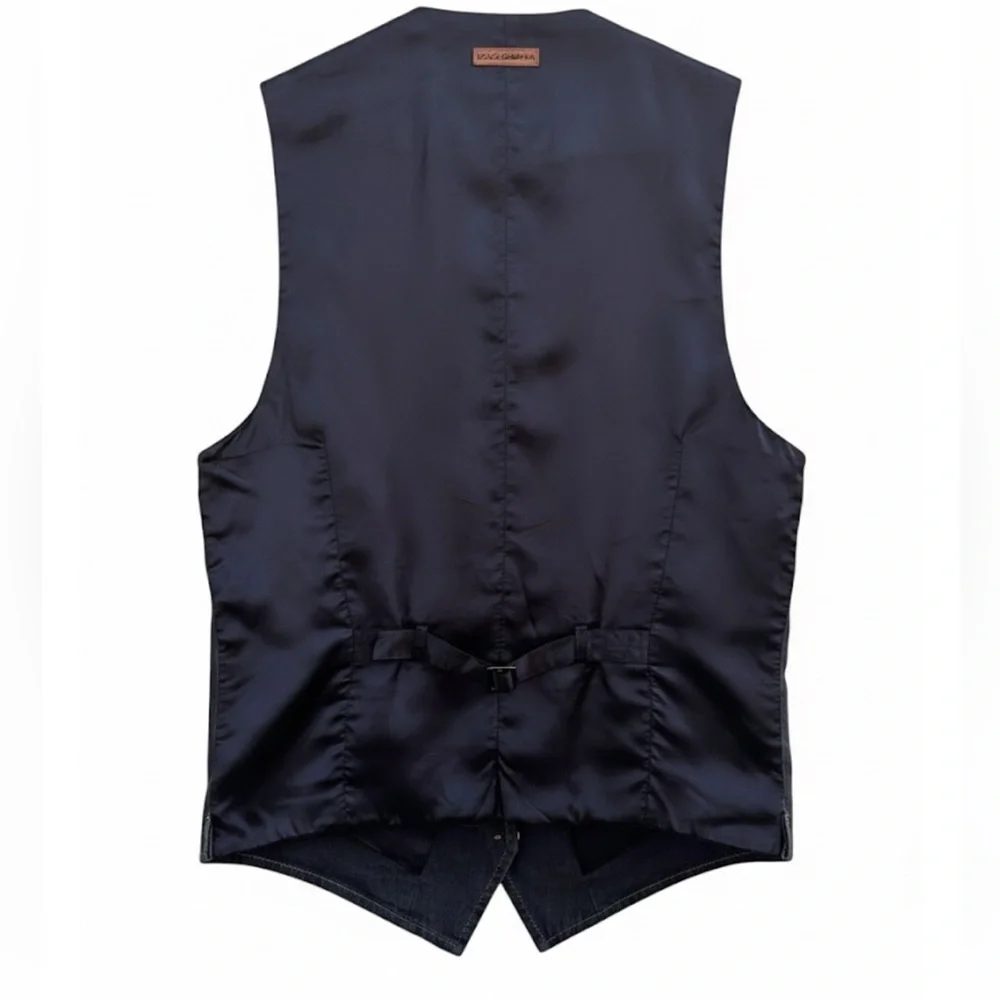 Dolce & Gabbana Mainline Gray/Black Denim Vest Italy Size 48-US Sm/Med Like New!